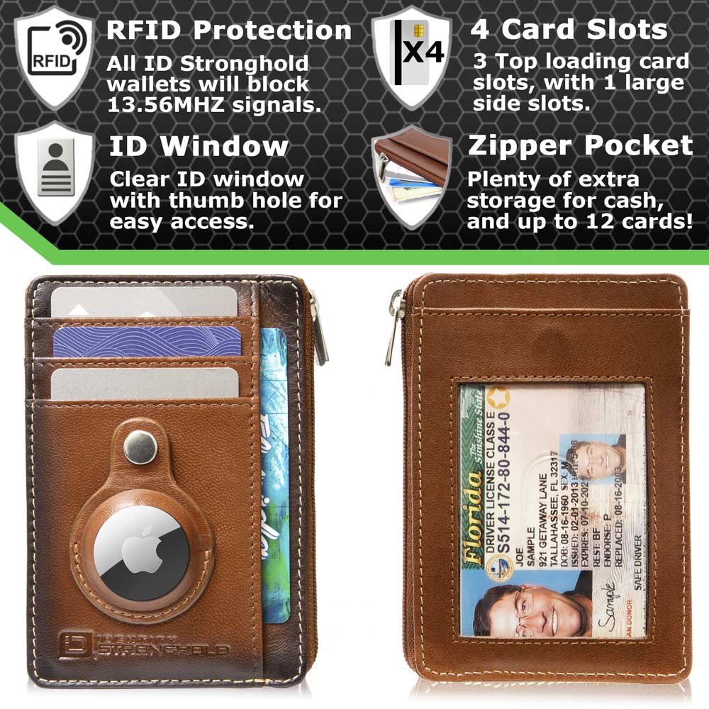 RFID Secure Slim Leather AirTag Wallet – photo 2