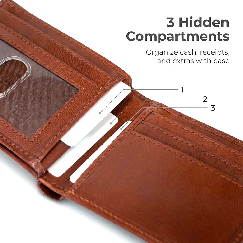 Men's RFID 10 Slot Bifold Wallet with ID Window – photo 3