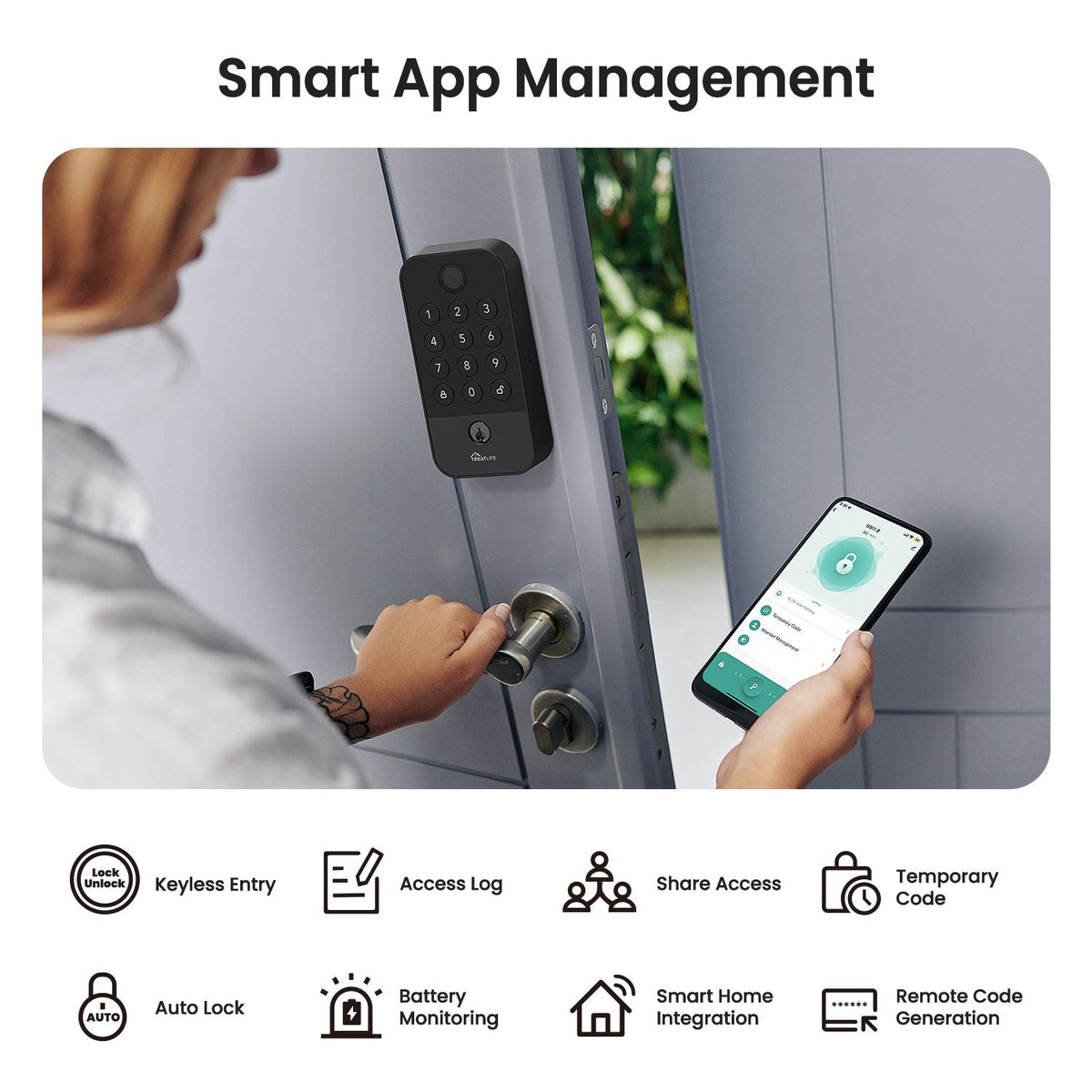 Smart Wi-Fi Fingerprint & Keypad Deadbolt Door Lock (Works with Alexa) – photo 4