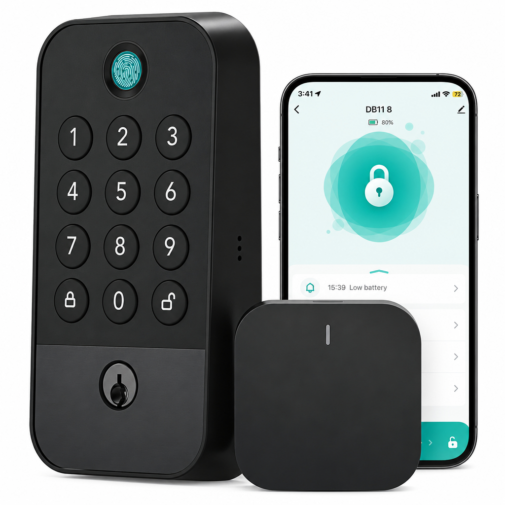Smart Wi-Fi Fingerprint & Keypad Deadbolt Door Lock (Works with Alexa)