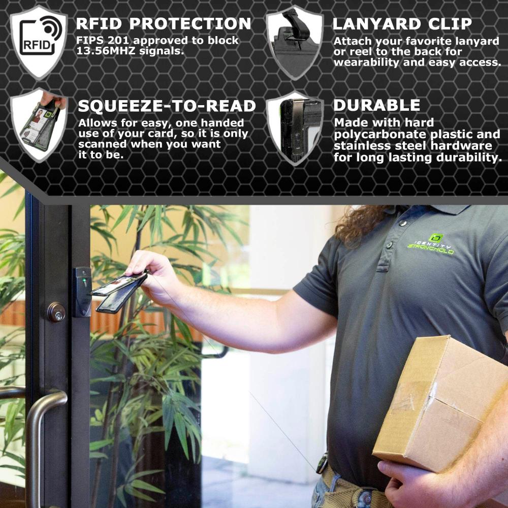 Secure Badge Holder Classic Vertical "Squeeze to Read" – photo 11