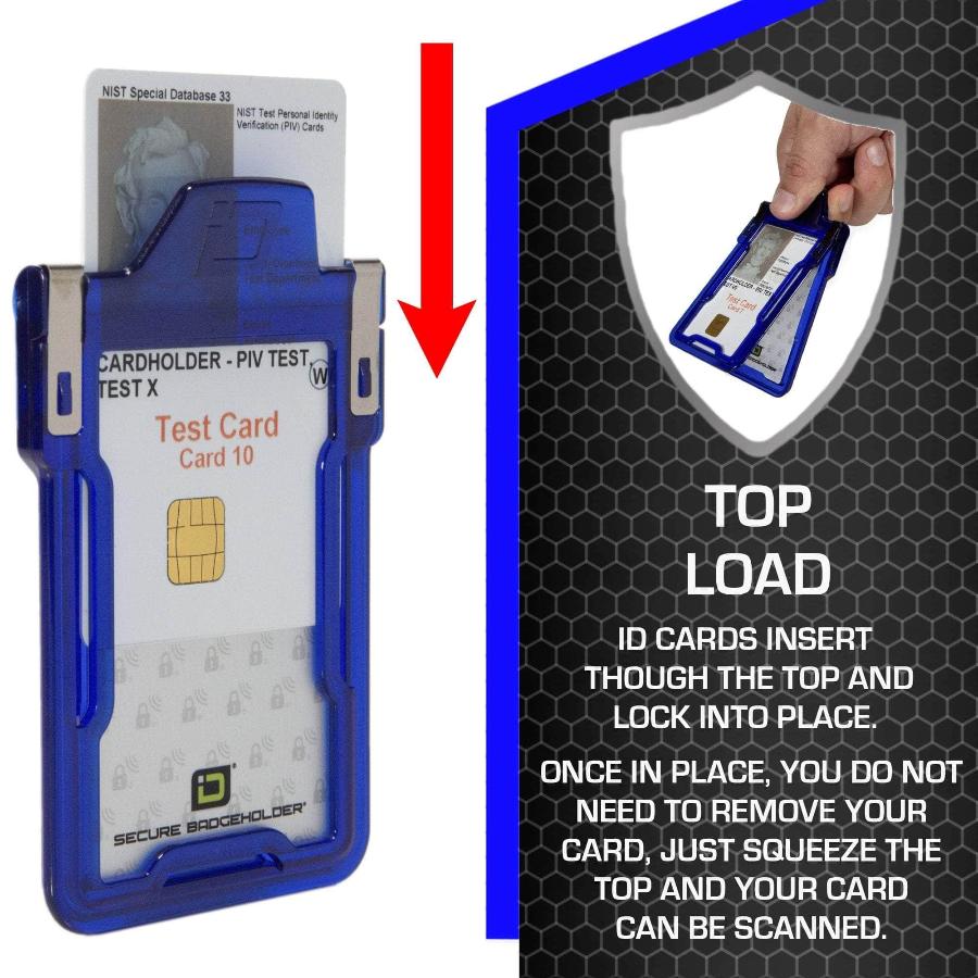 Secure Badge Holder Classic Vertical "Squeeze to Read" – photo 17