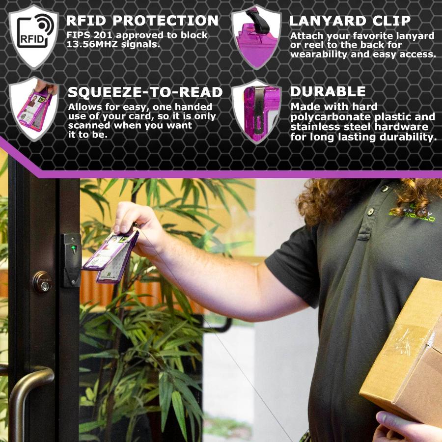 Secure Badge Holder Classic Vertical "Squeeze to Read" – photo 36