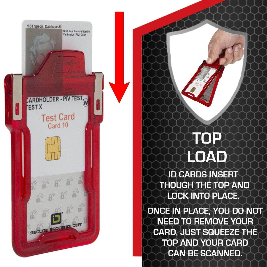 Secure Badge Holder Classic Vertical "Squeeze to Read" – photo 43