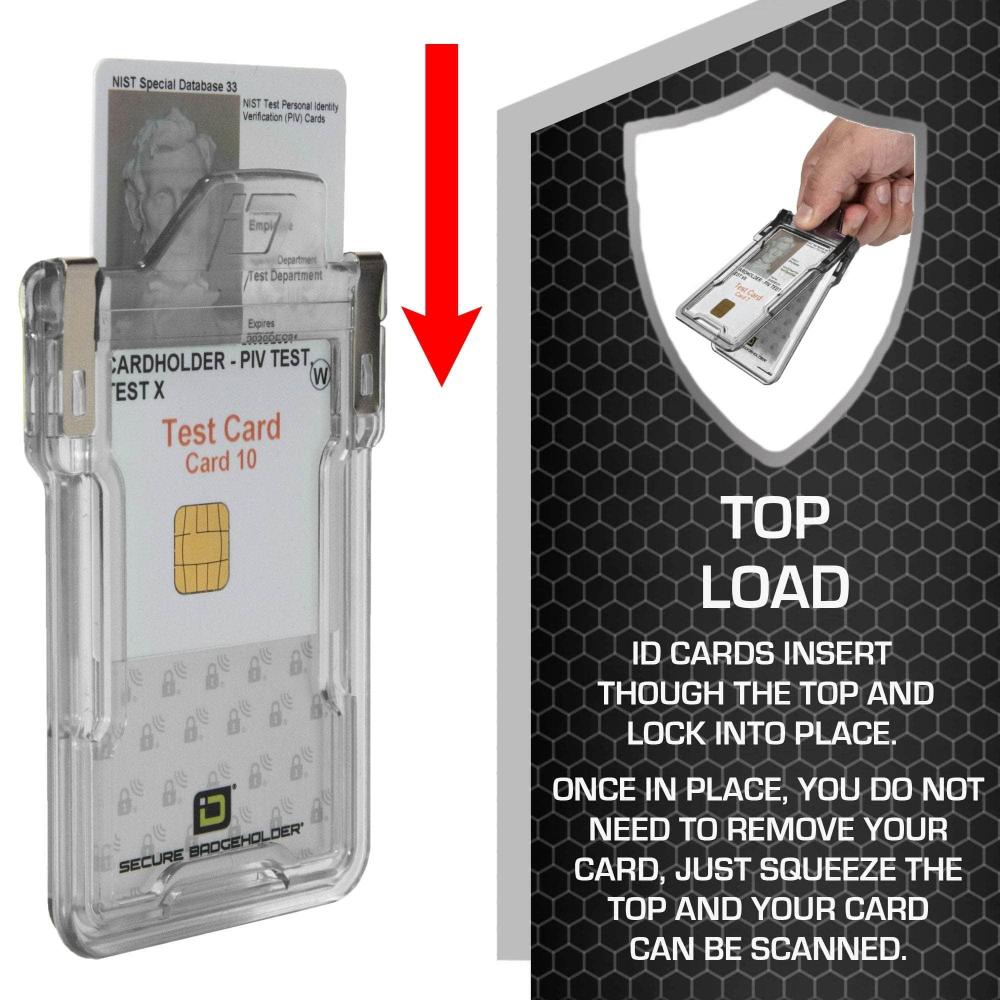 Secure Badge Holder Classic Vertical "Squeeze to Read" – photo 7