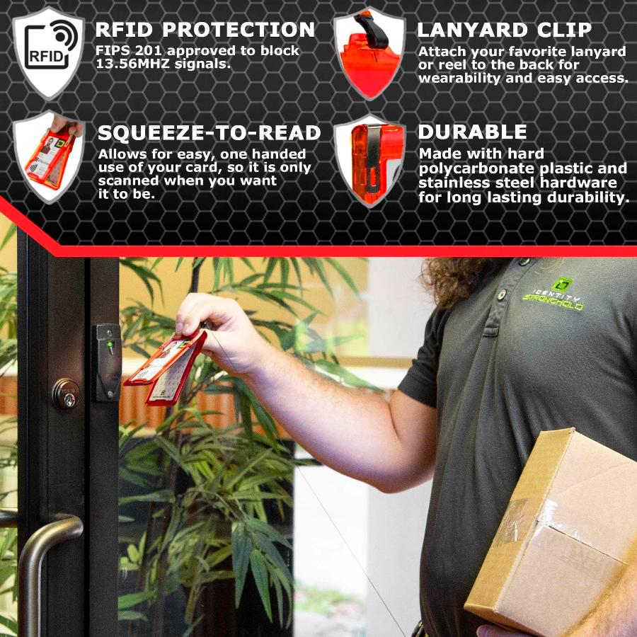 Secure Badge Holder Classic Vertical "Squeeze to Read" – photo 42