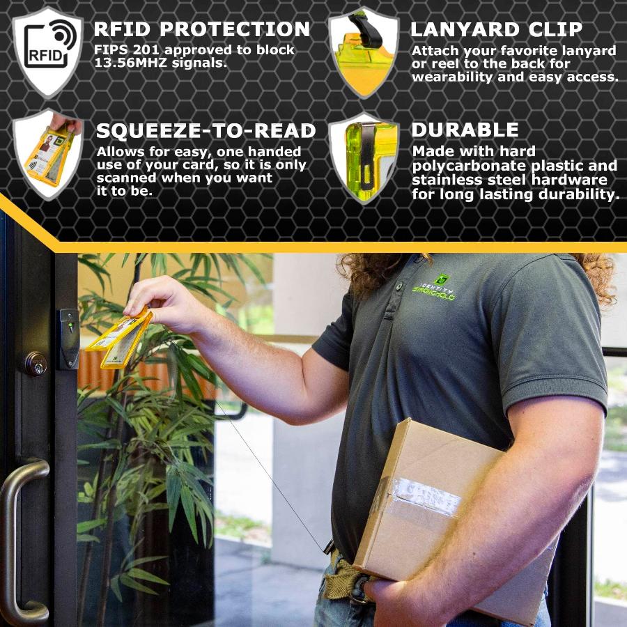 Secure Badge Holder Classic Vertical "Squeeze to Read" – photo 47