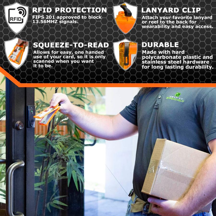 Secure Badge Holder Classic Vertical "Squeeze to Read" – photo 26