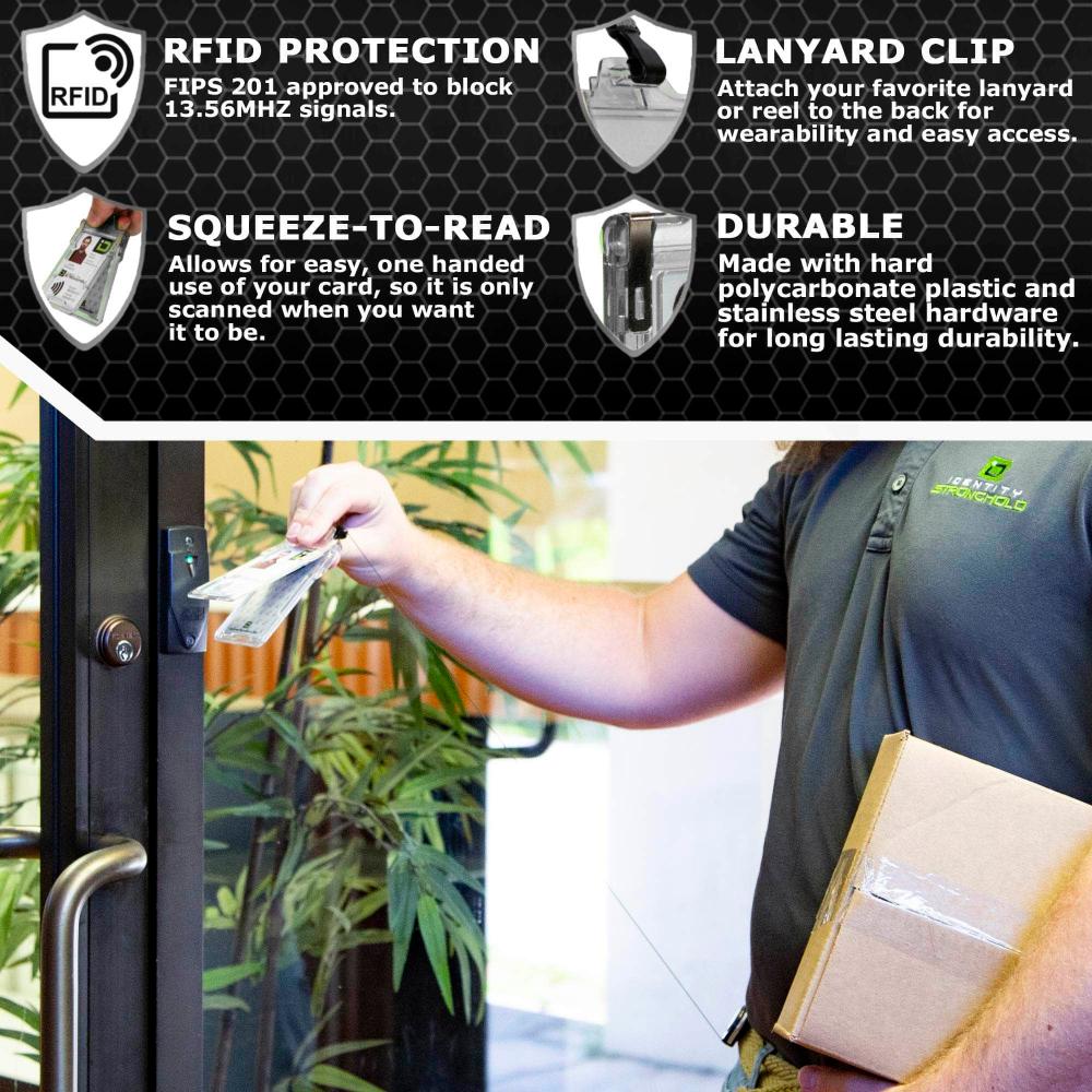 Secure Badge Holder Classic Vertical "Squeeze to Read" – photo 6