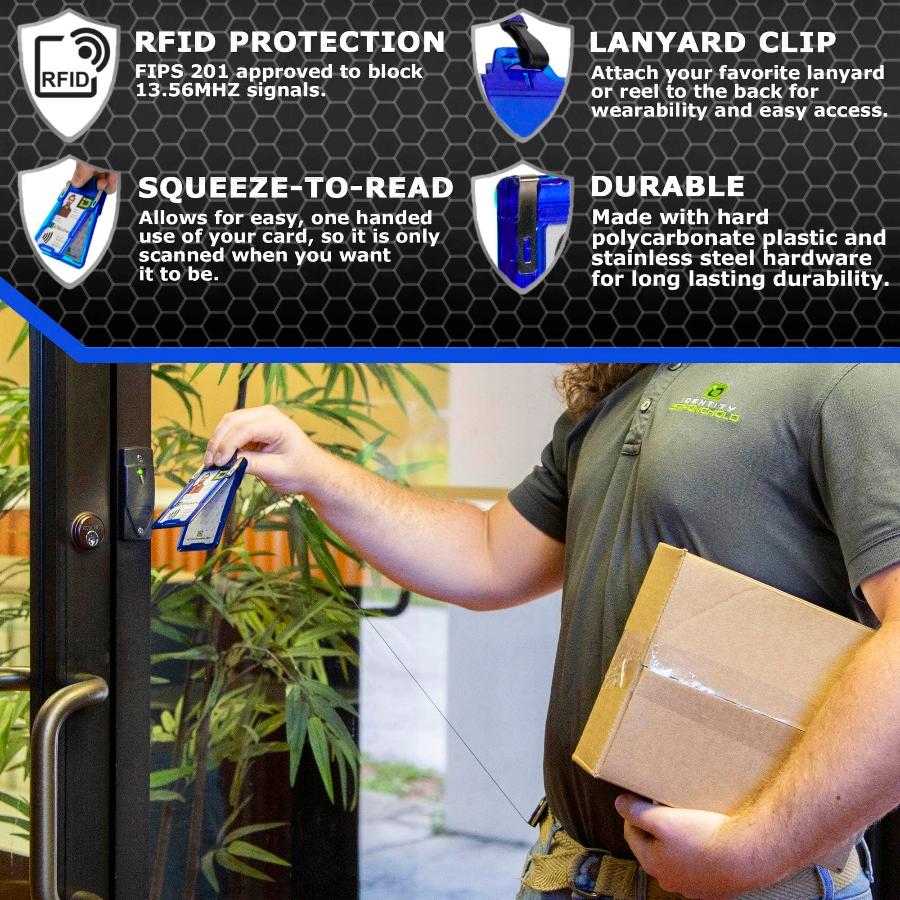Secure Badge Holder Classic Vertical "Squeeze to Read" – photo 16
