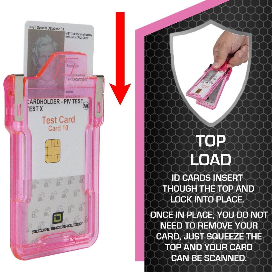 Secure Badge Holder Classic Vertical "Squeeze to Read" – photo 32