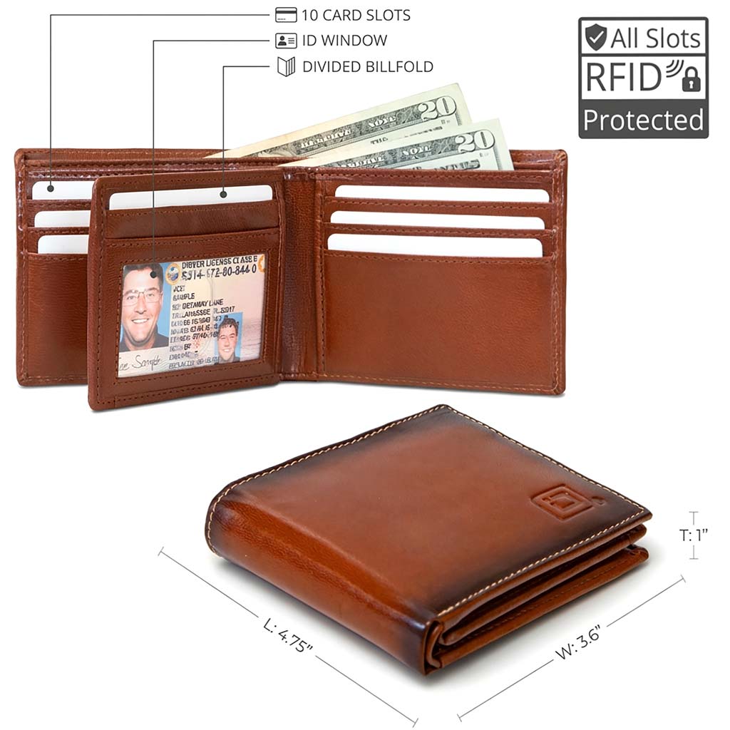 Men's RFID 10 Slot Bifold Wallet with ID Window – photo 2