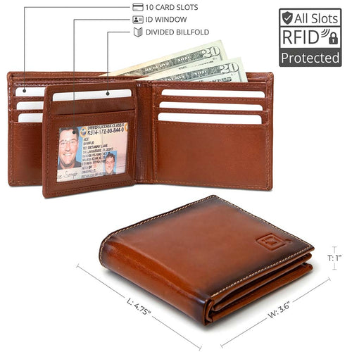 Men's RFID 10 Slot Bifold Wallet with ID Window – photo 2