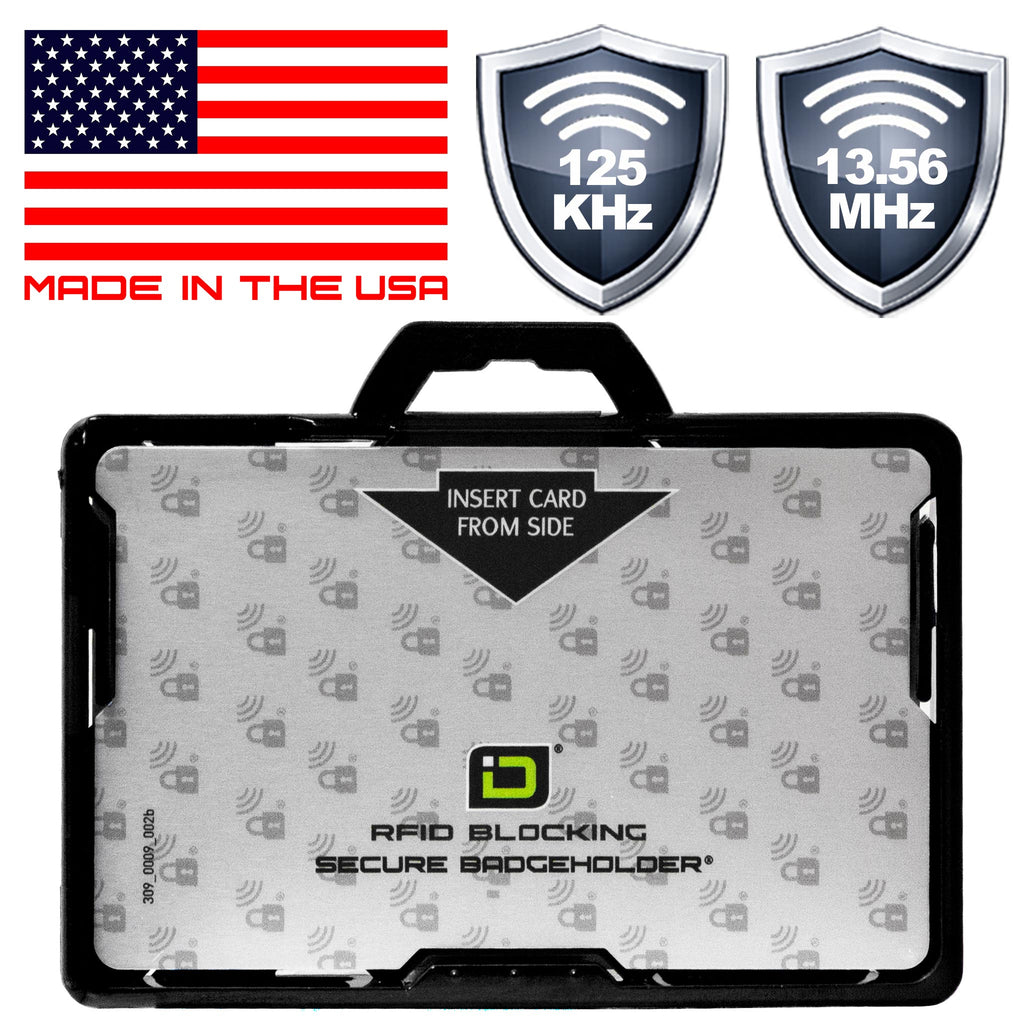 Secure Badge Holder BloxProx™ Lite LANDSCAPE – Blocks 125kHz HID Prox – 1 ID Card