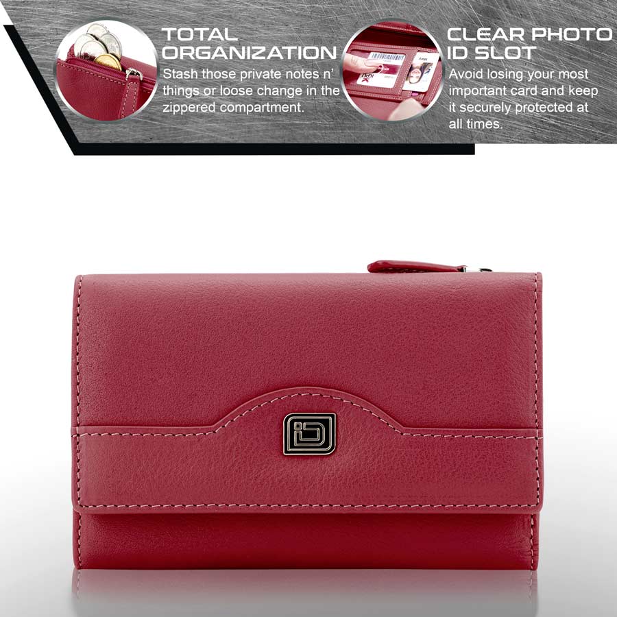 RFID Blocking Women's Leather Trifold Wallet – photo 3