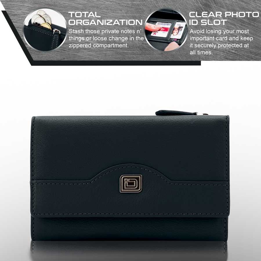 RFID Blocking Women's Leather Trifold Wallet – photo 10